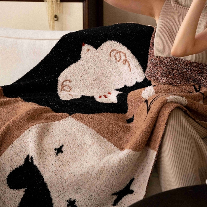 91家纺网 家纺一手货源 找家纺 圆岛家纺 2025新款高品质多功能针织半边绒毛毯毛毯毯子 麻古音盒