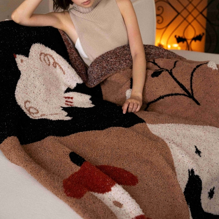 91家纺网 家纺一手货源 找家纺 圆岛家纺 2025新款高品质多功能针织半边绒毛毯毛毯毯子 麻古音盒