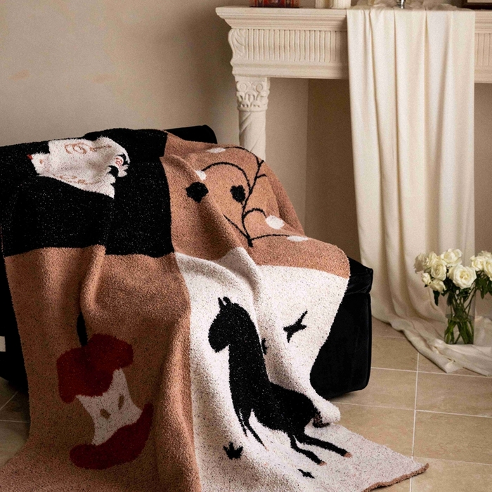 91家纺网 家纺一手货源 找家纺 圆岛家纺 2025新款高品质多功能针织半边绒毛毯毛毯毯子 麻古音盒