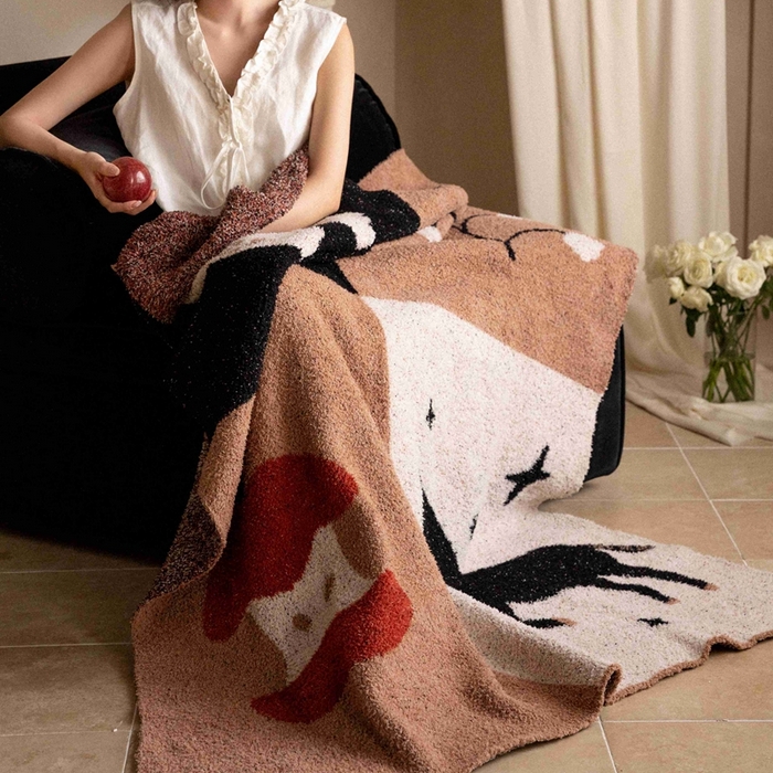 91家纺网 家纺一手货源 找家纺 圆岛家纺 2025新款高品质多功能针织半边绒毛毯毛毯毯子 麻古音盒