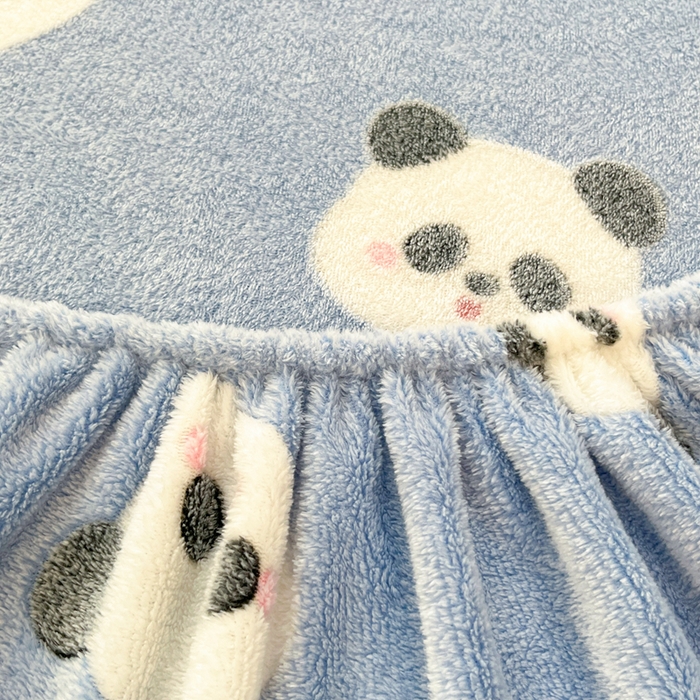 91家纺网 家纺一手货源 找家纺 川悦生活 2025新款高克重雪花绒卡通印花加厚保暖大床单床笠 床笠塔丽小熊猫