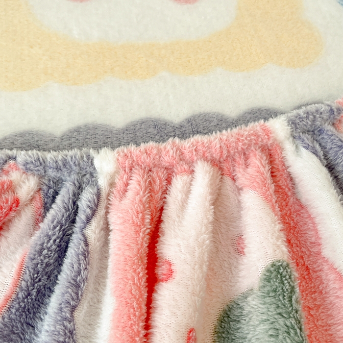 91家纺网 家纺一手货源 找家纺 川悦生活 2025新款高克重雪花绒卡通印花加厚保暖大床单床笠 床笠甜蜜日常粉