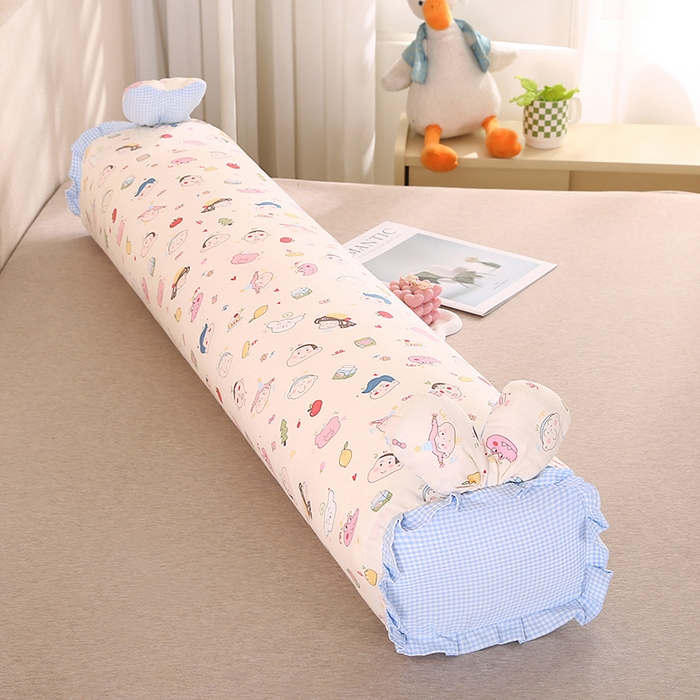 91家纺网 家纺一手货源 找家纺 蔻眠 全棉印花双层纱长抱枕夹腿抱枕长枕芯儿童学生成人枕头 呆呆蓝