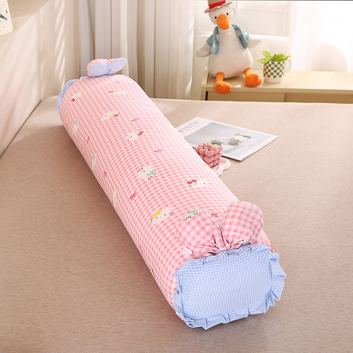 91家纺网 家纺一手货源 找家纺 蔻眠 全棉印花双层纱长抱枕夹腿抱枕长枕芯儿童学生成人枕头 可爱猫