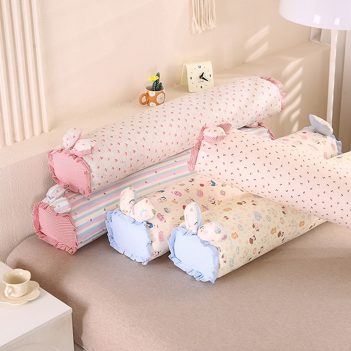 91家纺网 家纺一手货源 找家纺 蔻眠 全棉印花双层纱长抱枕夹腿抱枕长枕芯儿童学生成人枕头 主图