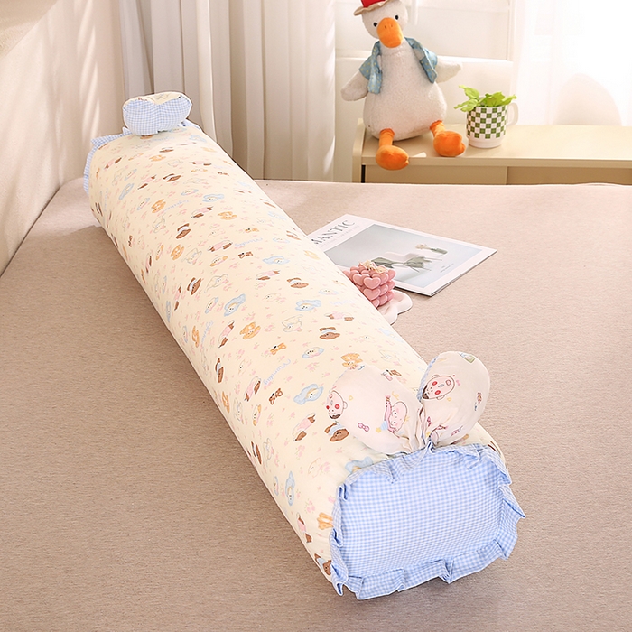 91家纺网 家纺一手货源 找家纺 蔻眠 全棉印花双层纱长抱枕夹腿抱枕长枕芯儿童学生成人枕头 奶芙狗