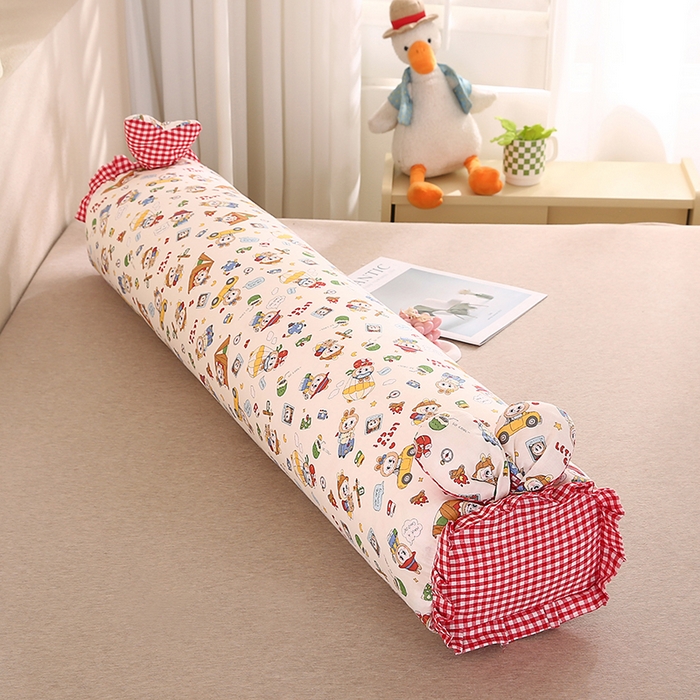 91家纺网 家纺一手货源 找家纺 蔻眠 全棉印花双层纱长抱枕夹腿抱枕长枕芯儿童学生成人枕头 拉嘟嘟