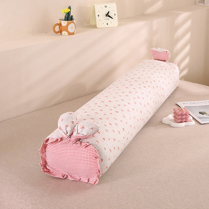 91家纺网 家纺一手货源 找家纺 蔻眠 全棉印花双层纱长抱枕夹腿抱枕长枕芯儿童学生成人枕头 小蘑菇