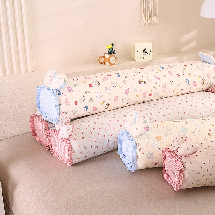 91家纺网 家纺一手货源 找家纺 蔻眠 全棉印花双层纱长抱枕夹腿抱枕长枕芯儿童学生成人枕头 主图