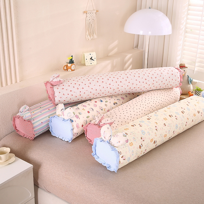 91家纺网 家纺一手货源 找家纺 蔻眠 全棉印花双层纱长抱枕夹腿抱枕长枕芯儿童学生成人枕头 主图