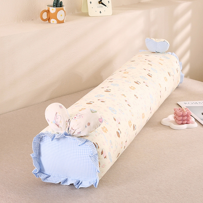 91家纺网 家纺一手货源 找家纺 蔻眠 全棉印花双层纱长抱枕夹腿抱枕长枕芯儿童学生成人枕头 奶芙狗