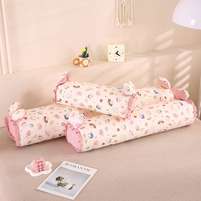 91家纺网 家纺一手货源 找家纺 蔻眠 全棉印花双层纱长抱枕夹腿抱枕长枕芯儿童学生成人枕头 主图