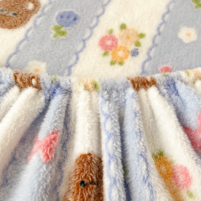 91家纺网 家纺一手货源 找家纺 川悦生活 2025新款高克重雪花绒卡通印花加厚保暖大床单床笠 床笠小熊花园