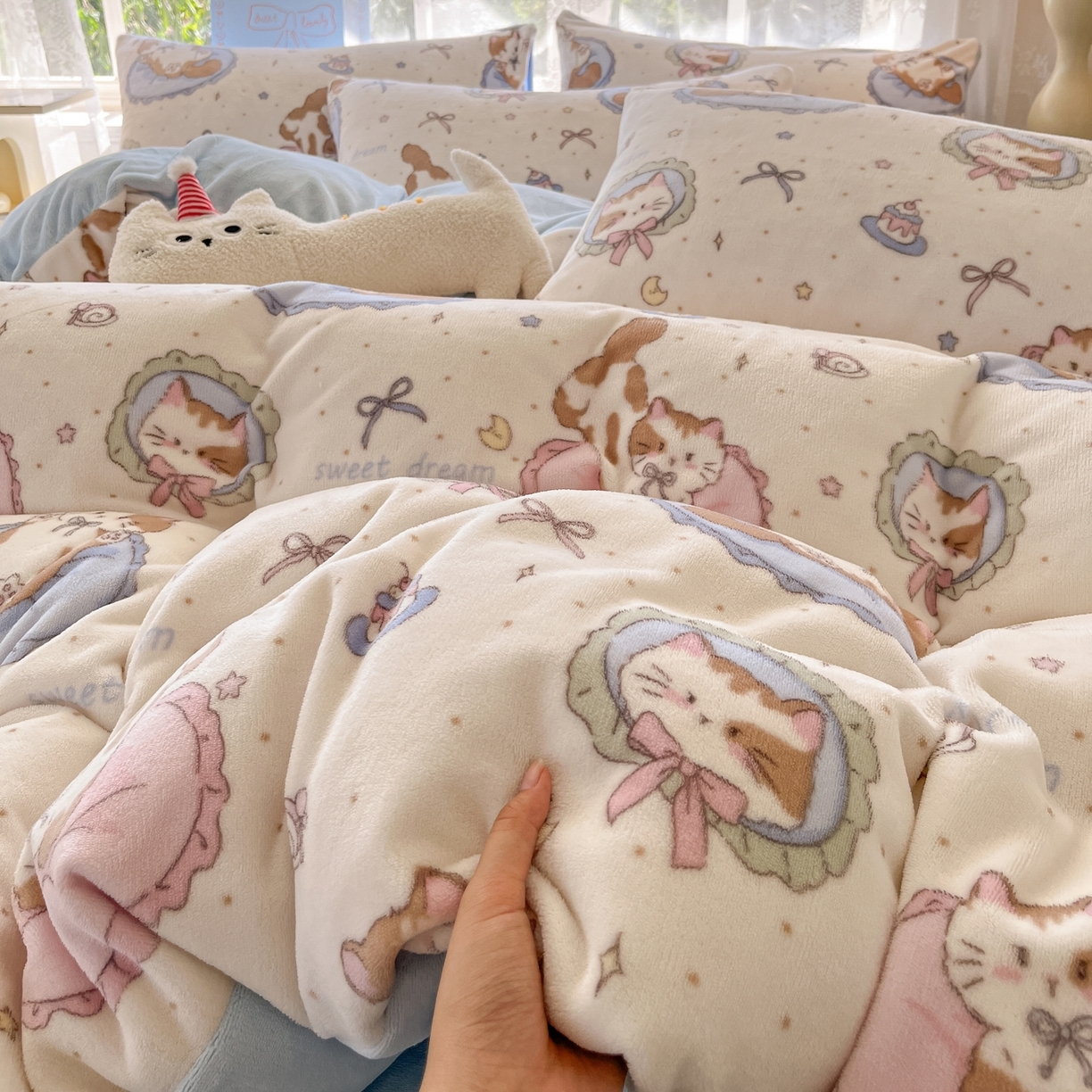 91家纺网 家纺一手货源 找家纺 （总）如一 2025新款高克重卡通印花牛奶绒四件套第二批