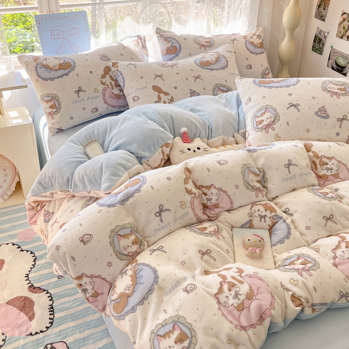 91家纺网 家纺一手货源 找家纺 （总）如一 2025新款高克重卡通印花牛奶绒四件套第二批