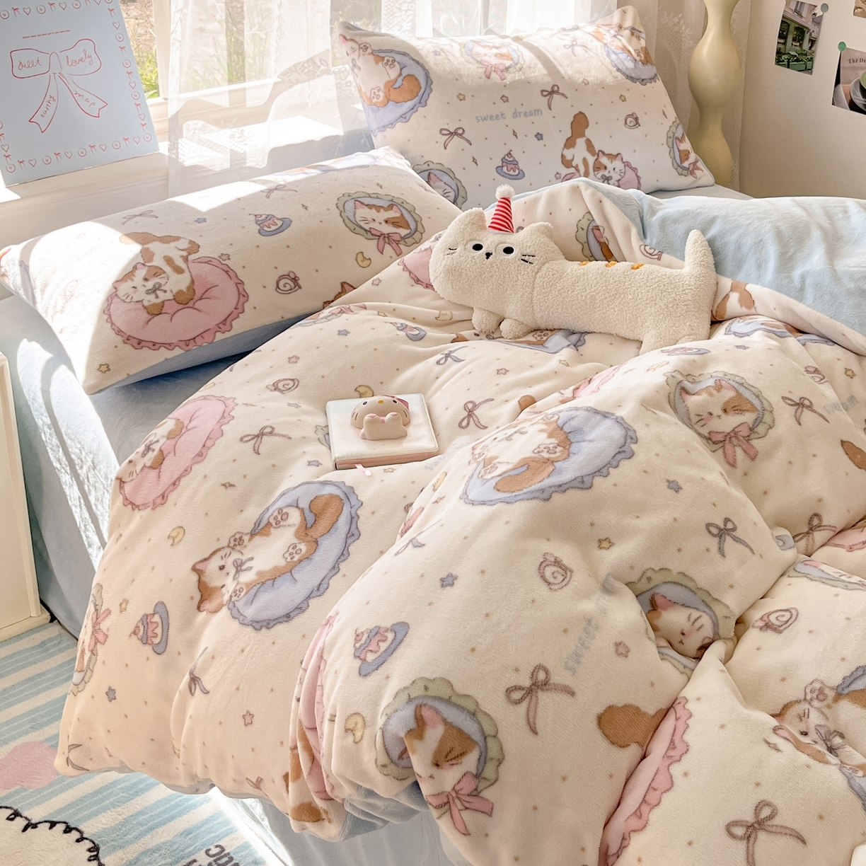 91家纺网 家纺一手货源 找家纺 （总）如一 2025新款高克重卡通印花牛奶绒四件套第二批