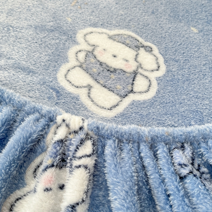 91家纺网 家纺一手货源 找家纺 川悦生活 2025新款高克重雪花绒卡通印花加厚保暖大床单床笠 床笠小雪狗