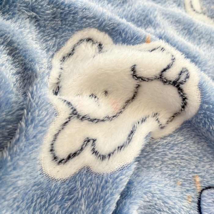 91家纺网 家纺一手货源 找家纺 川悦生活 2025新款高克重雪花绒卡通印花加厚保暖大床单床笠 床笠小雪狗