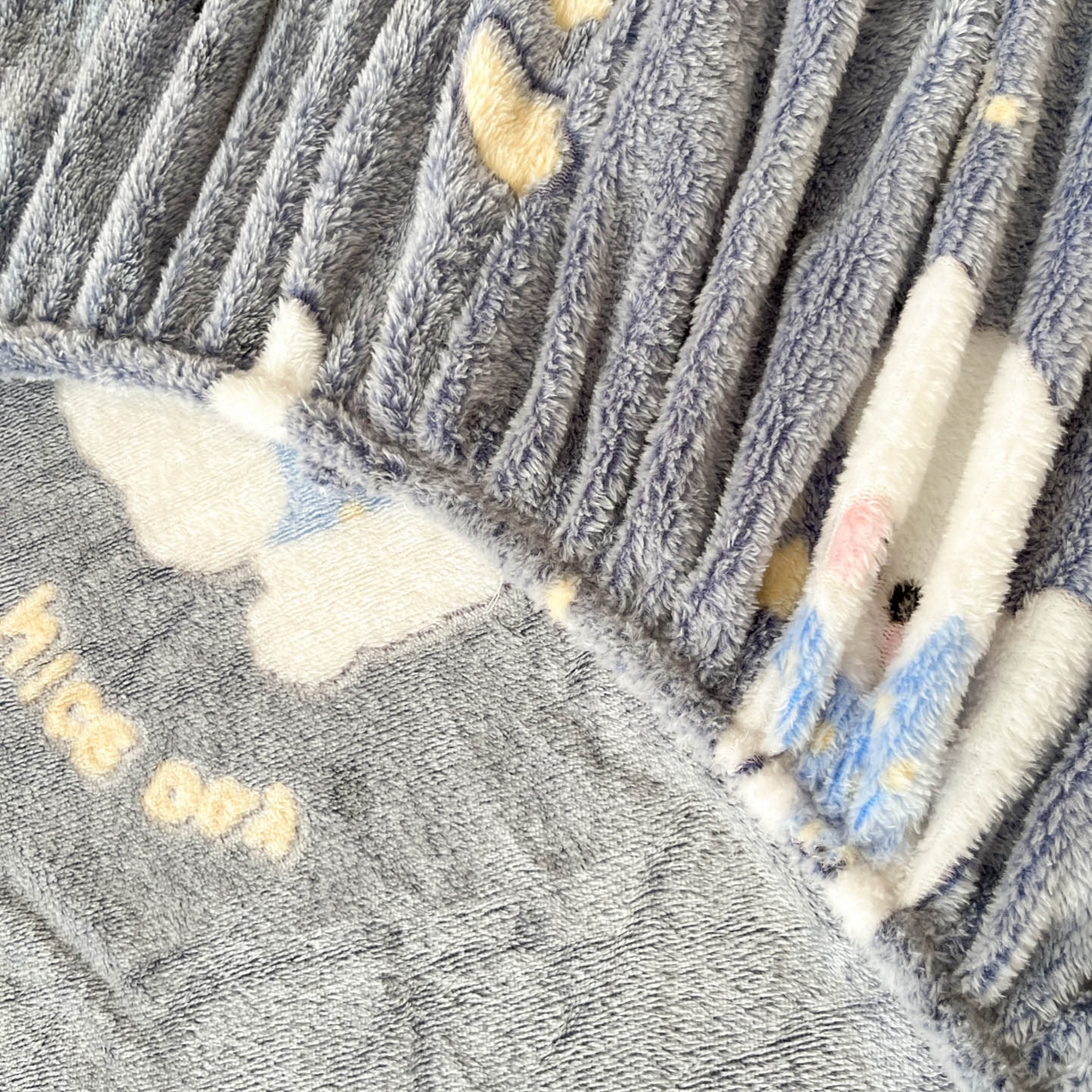 91家纺网 家纺一手货源 找家纺 川悦生活 2025新款高克重雪花绒卡通印花加厚保暖大床单床笠 床笠星月小狗-灰