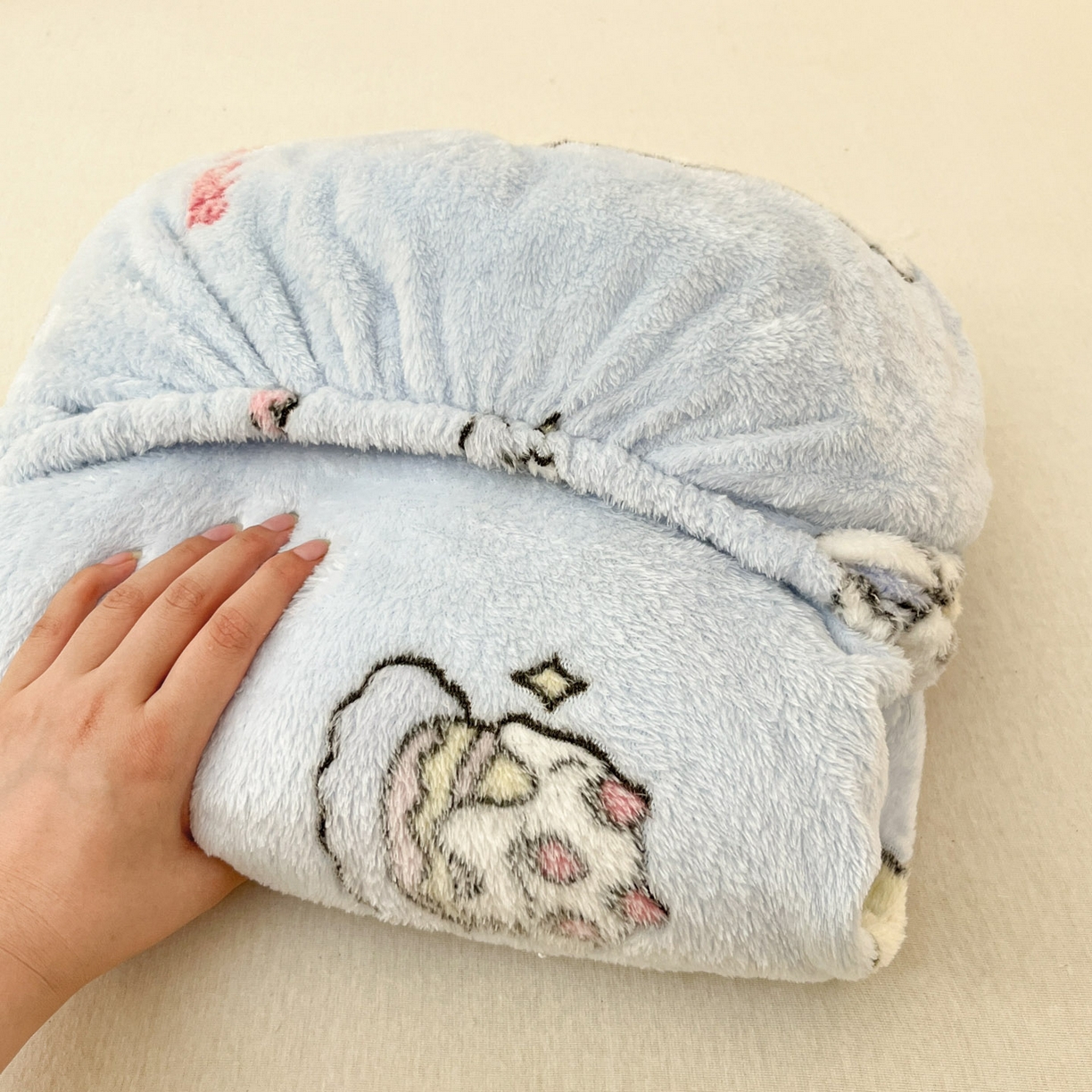 91家纺网 家纺一手货源 找家纺 川悦生活 2025新款高克重雪花绒卡通印花加厚保暖大床单床笠 床笠幸运小咪