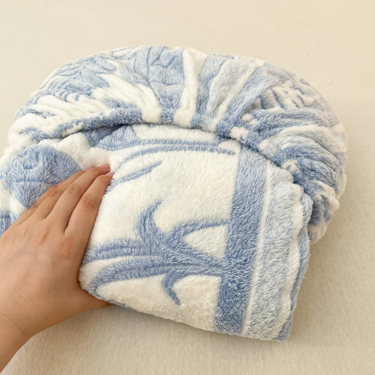 91家纺网 家纺一手货源 找家纺 川悦生活 2025新款高克重雪花绒卡通印花加厚保暖大床单床笠 床笠月桂-蓝