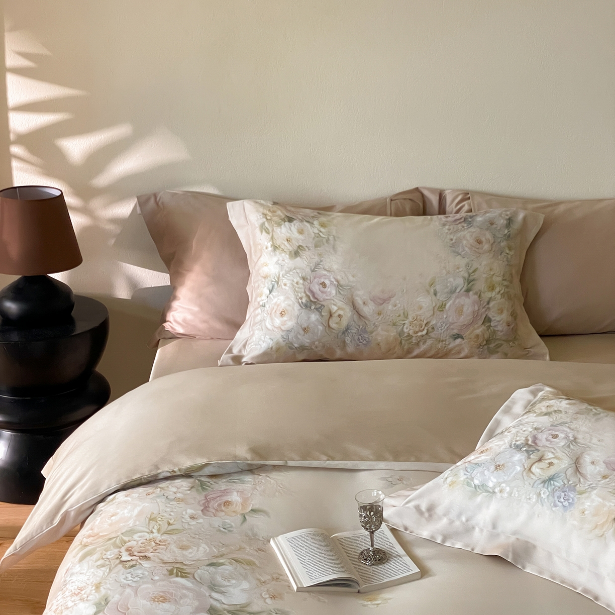 91家纺网 家纺一手货源 找家纺 禾时 2025新款天丝棉磨毛数码印花四件套 春不晚-绿