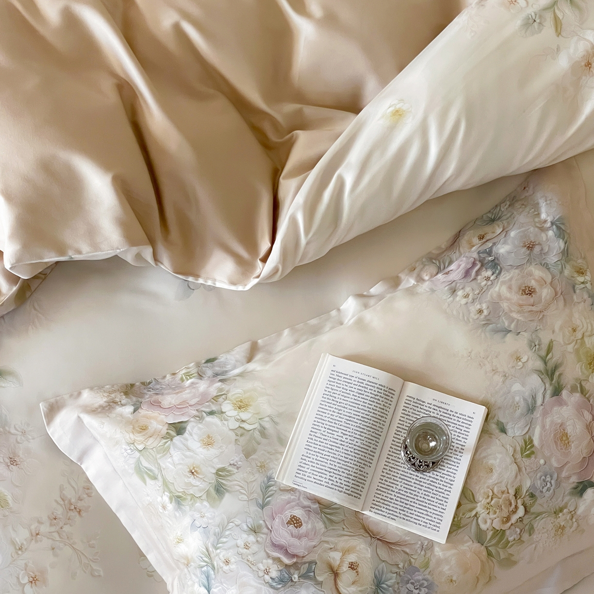 91家纺网 家纺一手货源 找家纺 禾时 2025新款天丝棉磨毛数码印花四件套 春不晚-绿