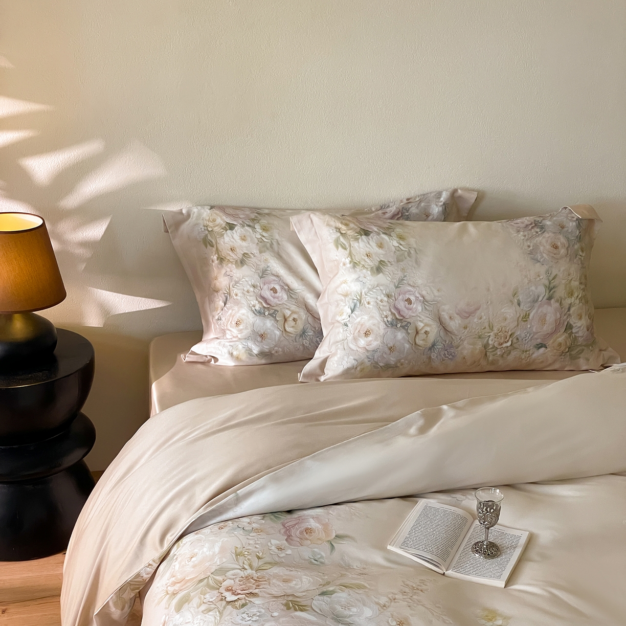 91家纺网 家纺一手货源 找家纺 禾时 2025新款天丝棉磨毛数码印花四件套 春不晚-绿