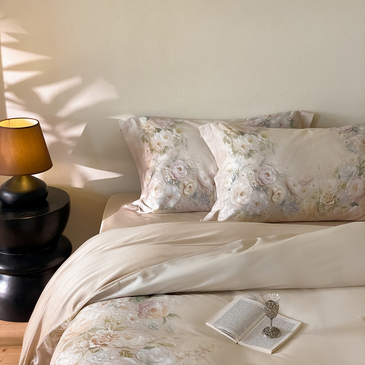 91家纺网 家纺一手货源 找家纺 禾时 2025新款天丝棉磨毛数码印花四件套 春不晚-绿