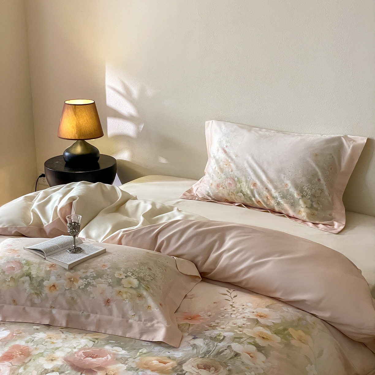 91家纺网 家纺一手货源 找家纺 禾时 2025新款天丝棉磨毛数码印花四件套 清浅-黄