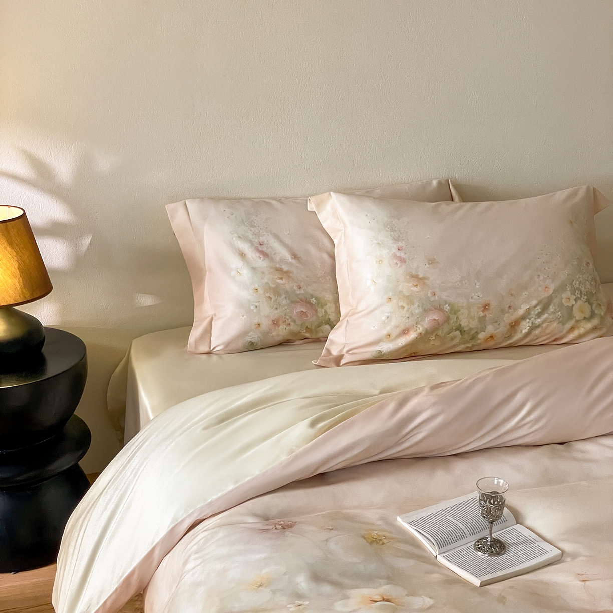 91家纺网 家纺一手货源 找家纺 禾时 2025新款天丝棉磨毛数码印花四件套 清浅-黄