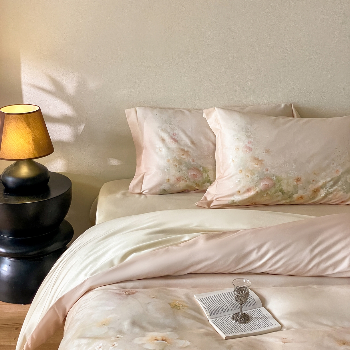 91家纺网 家纺一手货源 找家纺 禾时 2025新款天丝棉磨毛数码印花四件套 清浅-黄