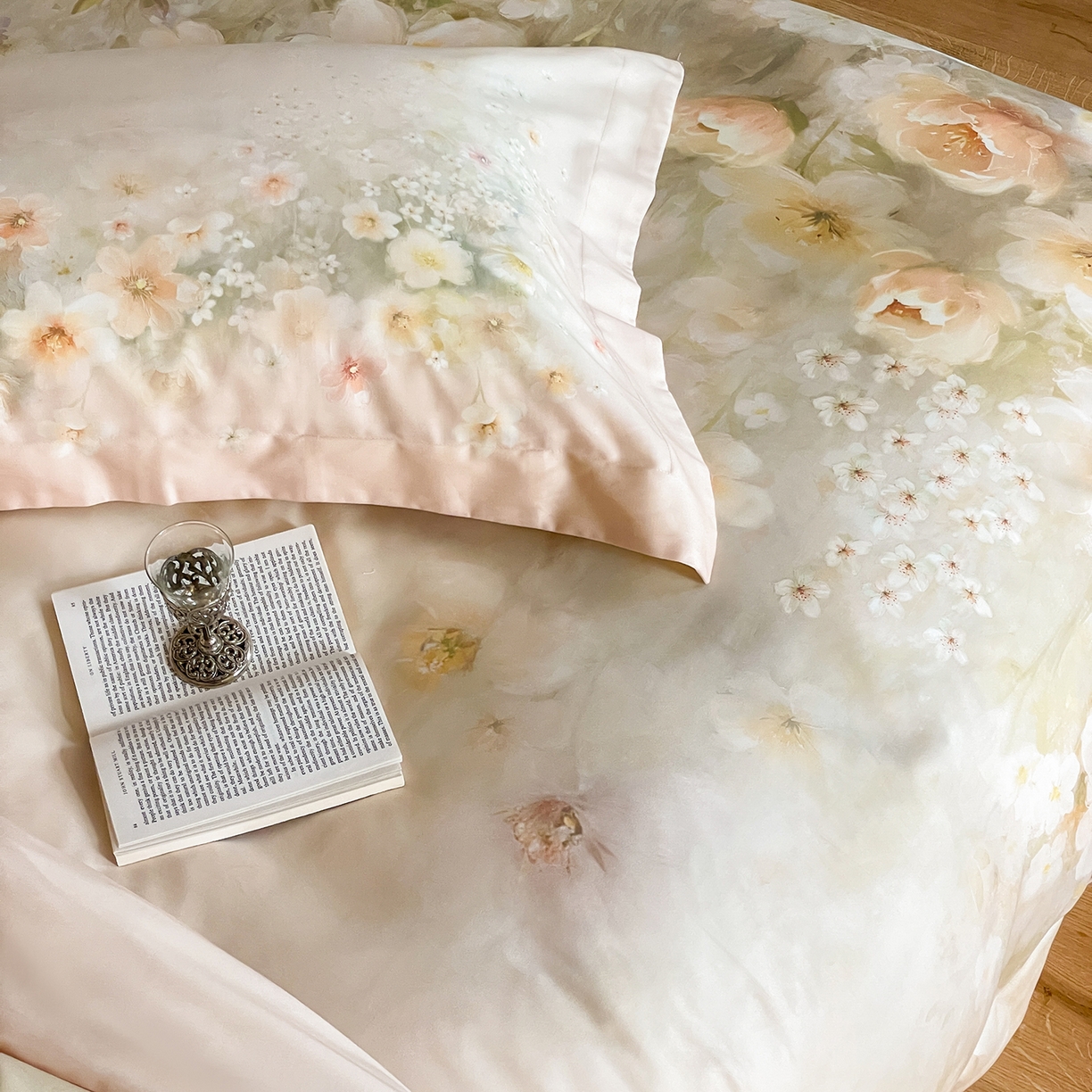 91家纺网 家纺一手货源 找家纺 禾时 2025新款天丝棉磨毛数码印花四件套 清浅-黄