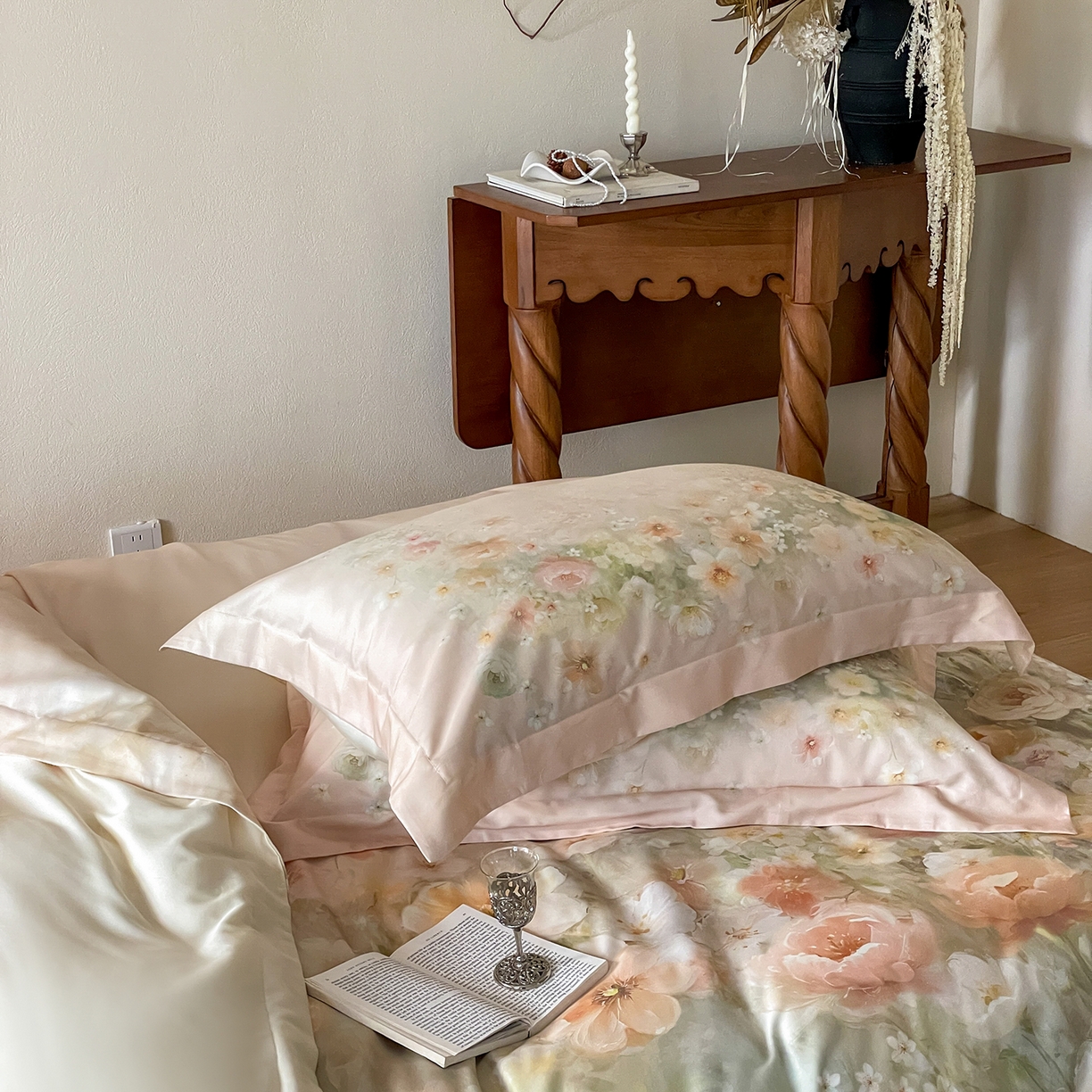 91家纺网 家纺一手货源 找家纺 禾时 2025新款天丝棉磨毛数码印花四件套 清浅-黄