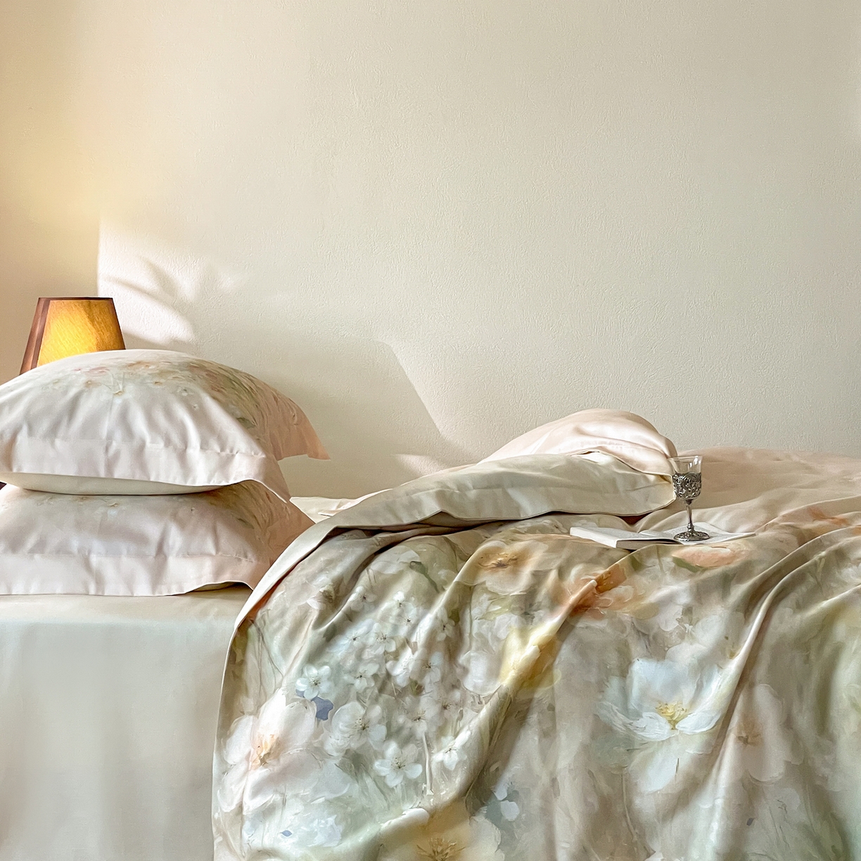 91家纺网 家纺一手货源 找家纺 禾时 2025新款天丝棉磨毛数码印花四件套 清浅-黄