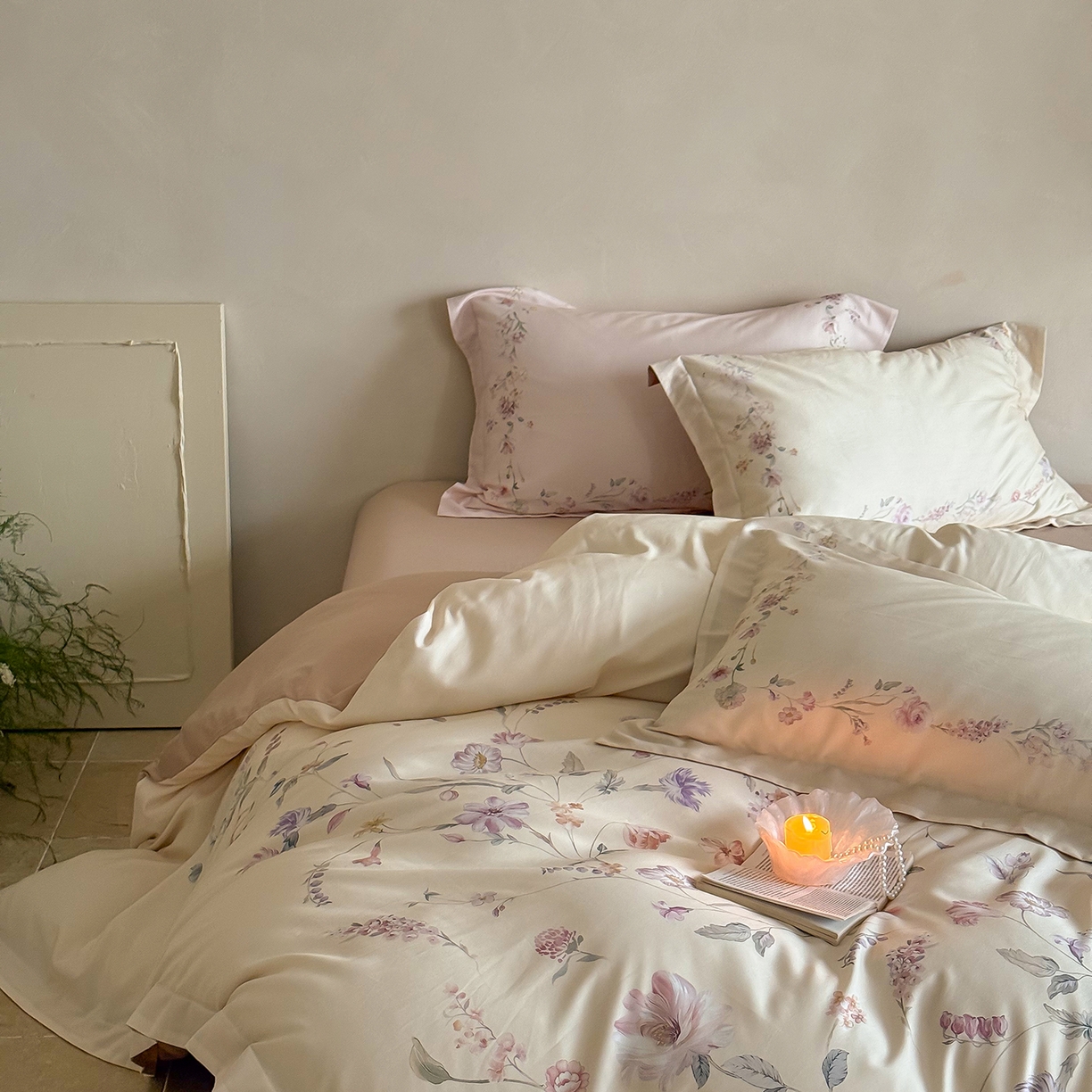 91家纺网 家纺一手货源 找家纺 禾时 2025新款天丝棉磨毛数码印花四件套 拾光里-黄