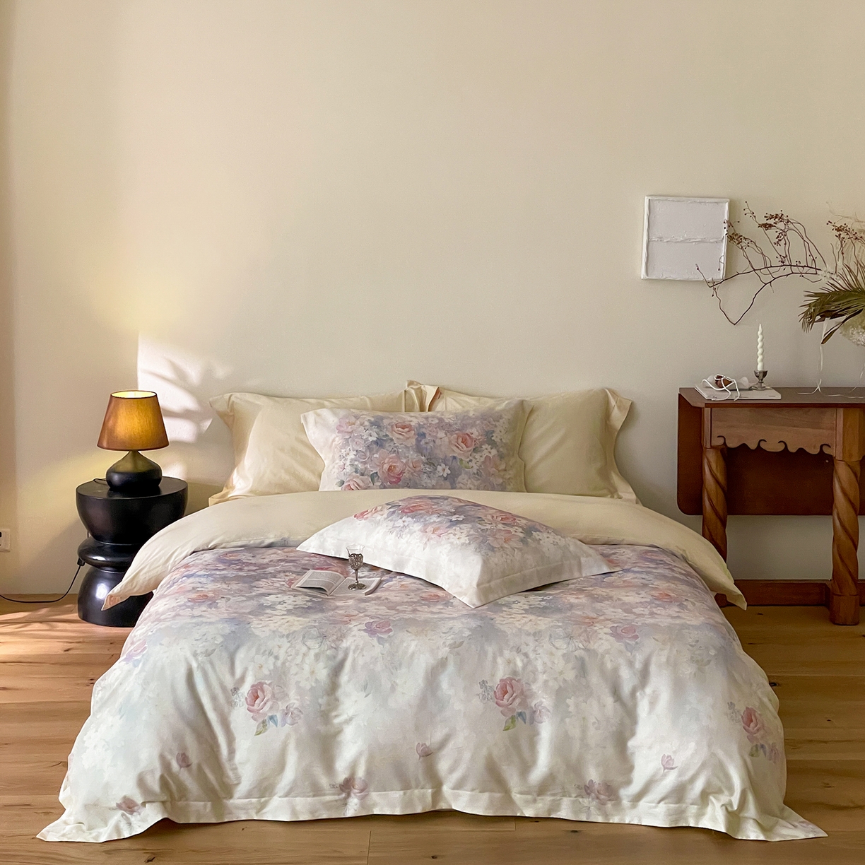 禾时 2025新款天丝棉磨毛数码印花四件套 雾熙-蓝