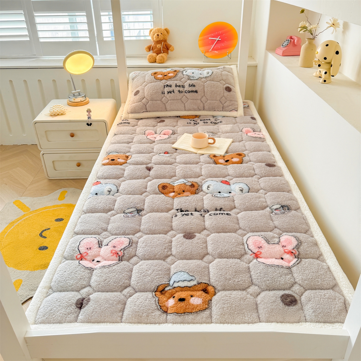 91家纺网 家纺一手货源 找家纺 （总）雯豆家纺 2025新款泰迪绒学生宿舍床褥床垫床护垫