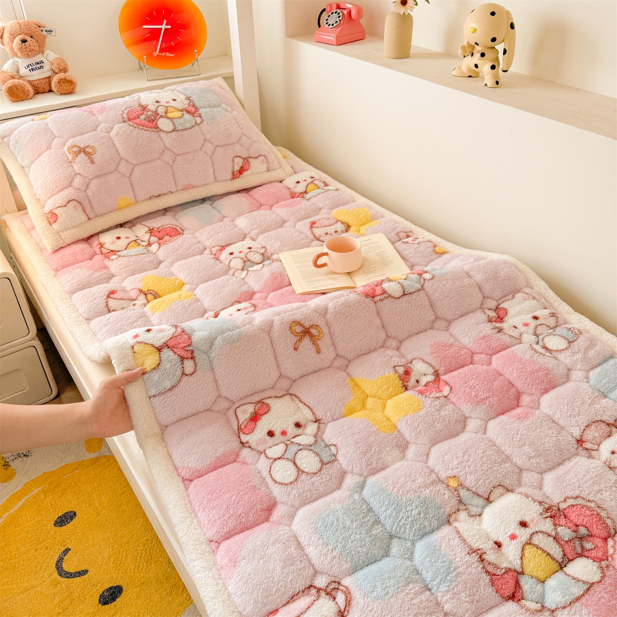 91家纺网 家纺一手货源 找家纺 （总）雯豆家纺 2025新款泰迪绒学生宿舍床褥床垫床护垫