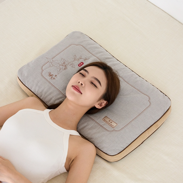 91家纺网 家纺一手货源 找家纺 昕科 2025新款禾绣立体棉麻荞麦枕-棉麻绣花草本荞麦枕头中式亚麻刺绣荞麦壳枕芯 禾绣立体荞麦枕-灰色一只