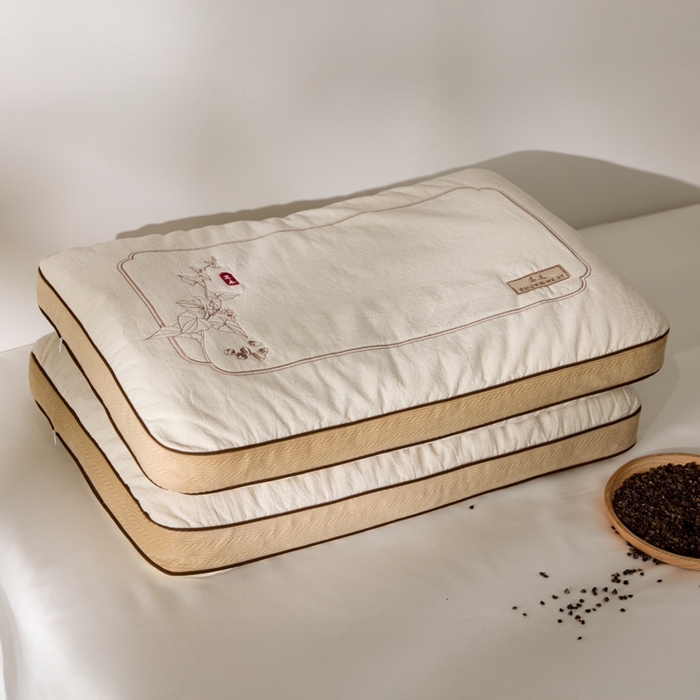 91家纺网 家纺一手货源 找家纺 （总）昕科 2025新款A类全棉大豆纤维黄豆枕-高中低款-纯棉大豆枕芯枕头48x74cm