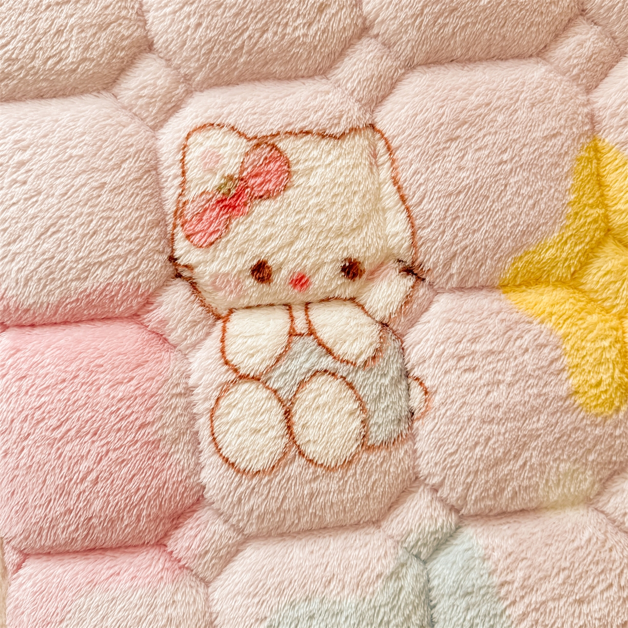 91家纺网 家纺一手货源 找家纺 雯豆家纺 2025新款泰迪绒学生宿舍床褥床垫床护垫 泰迪绒床褥-粉色KT