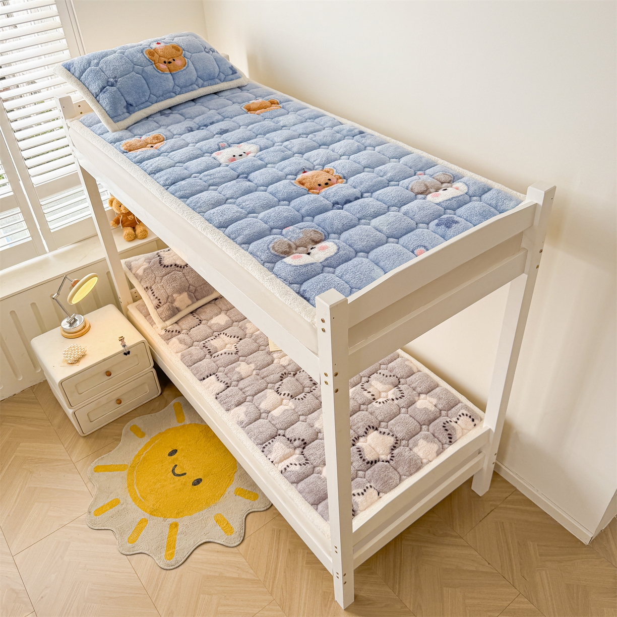 91家纺网 家纺一手货源 找家纺 雯豆家纺 2025新款泰迪绒学生宿舍床褥床垫床护垫 泰迪绒床褥-浩瀚星辰