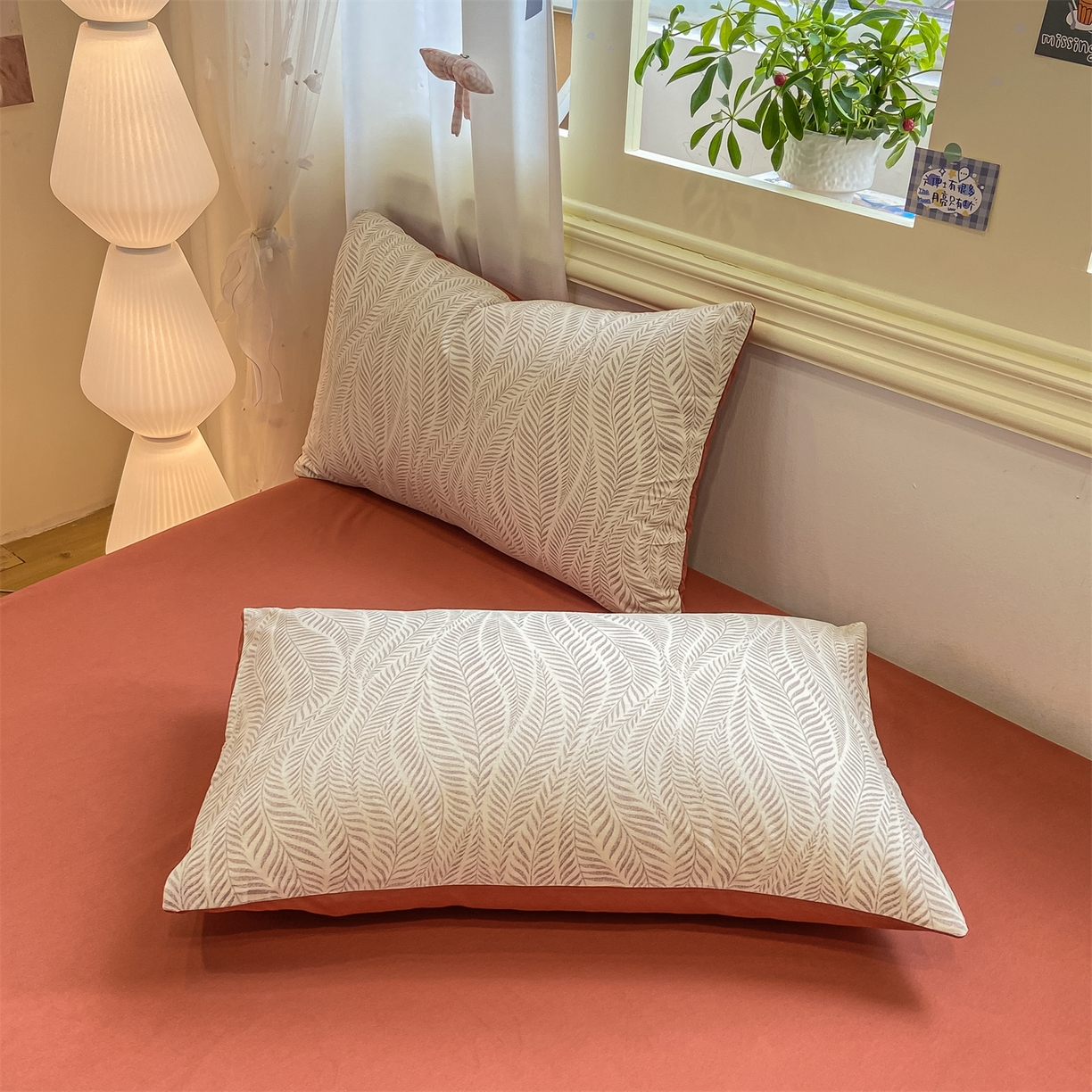 91家纺网 家纺一手货源 找家纺 灰鲸 2025新款A类全棉磨毛四件套 千逐-咖