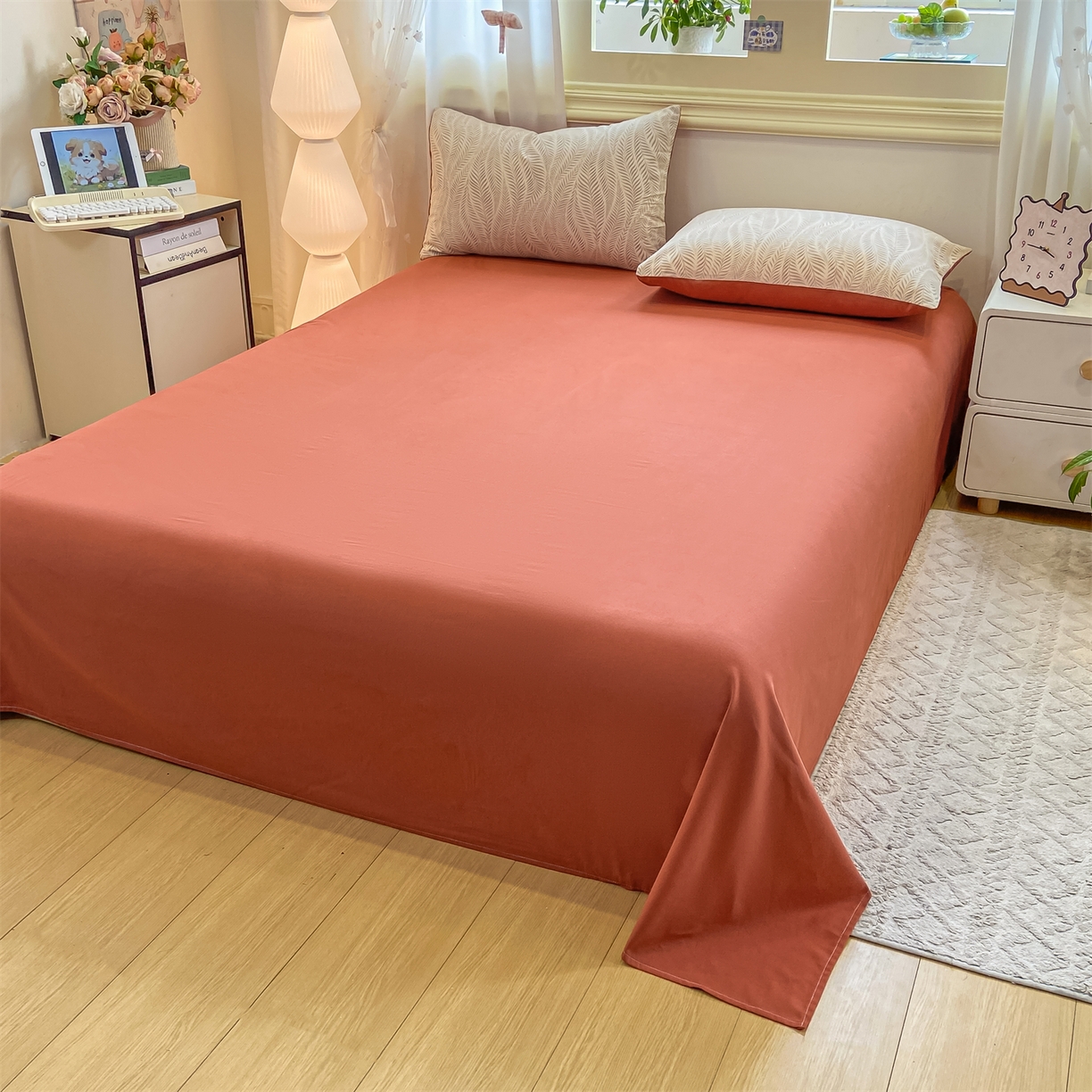 91家纺网 家纺一手货源 找家纺 灰鲸 2025新款A类全棉磨毛四件套 千逐-咖