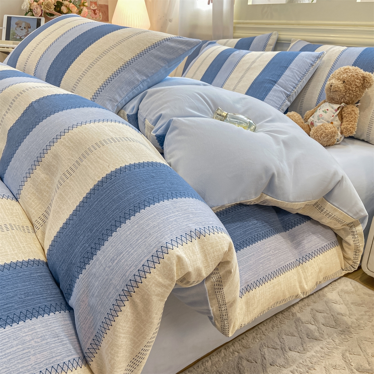 91家纺网 家纺一手货源 找家纺 （总）灰鲸 2025新款A类全棉磨毛四件套