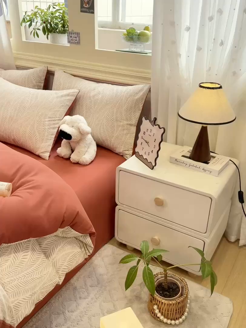 91家纺网 家纺一手货源 找家纺 灰鲸 2025新款A类全棉磨毛四件套 千逐-咖