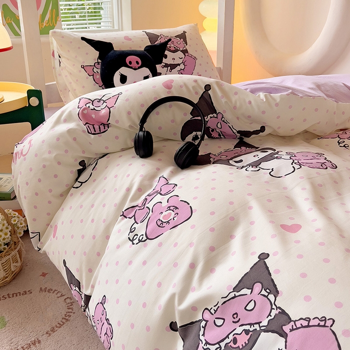 91家纺网 家纺一手货源 找家纺 （总）港岛妹妹 2025新款云朵水洗工艺三丽鸥学生宿舍三件套上下铺三件套