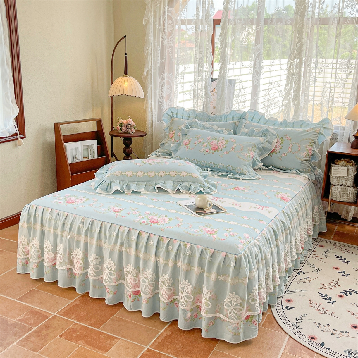 91家纺网 家纺一手货源 找家纺 （总）宜凡家纺 2025新款全棉韩版床裙四件套