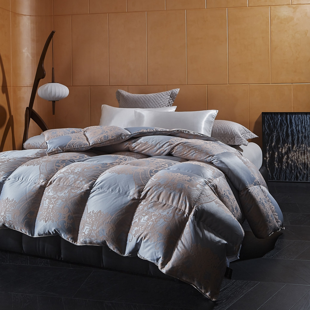 91家纺网 家纺一手货源 找家纺 （总）暖羽屋羽绒馆2025新款色织提花 95白鹅绒丝被子 羽绒被芯 春秋被双人加厚冬被